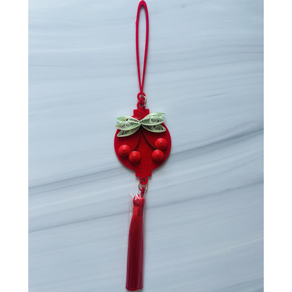 新春捲紙掛飾 - 紅色果子