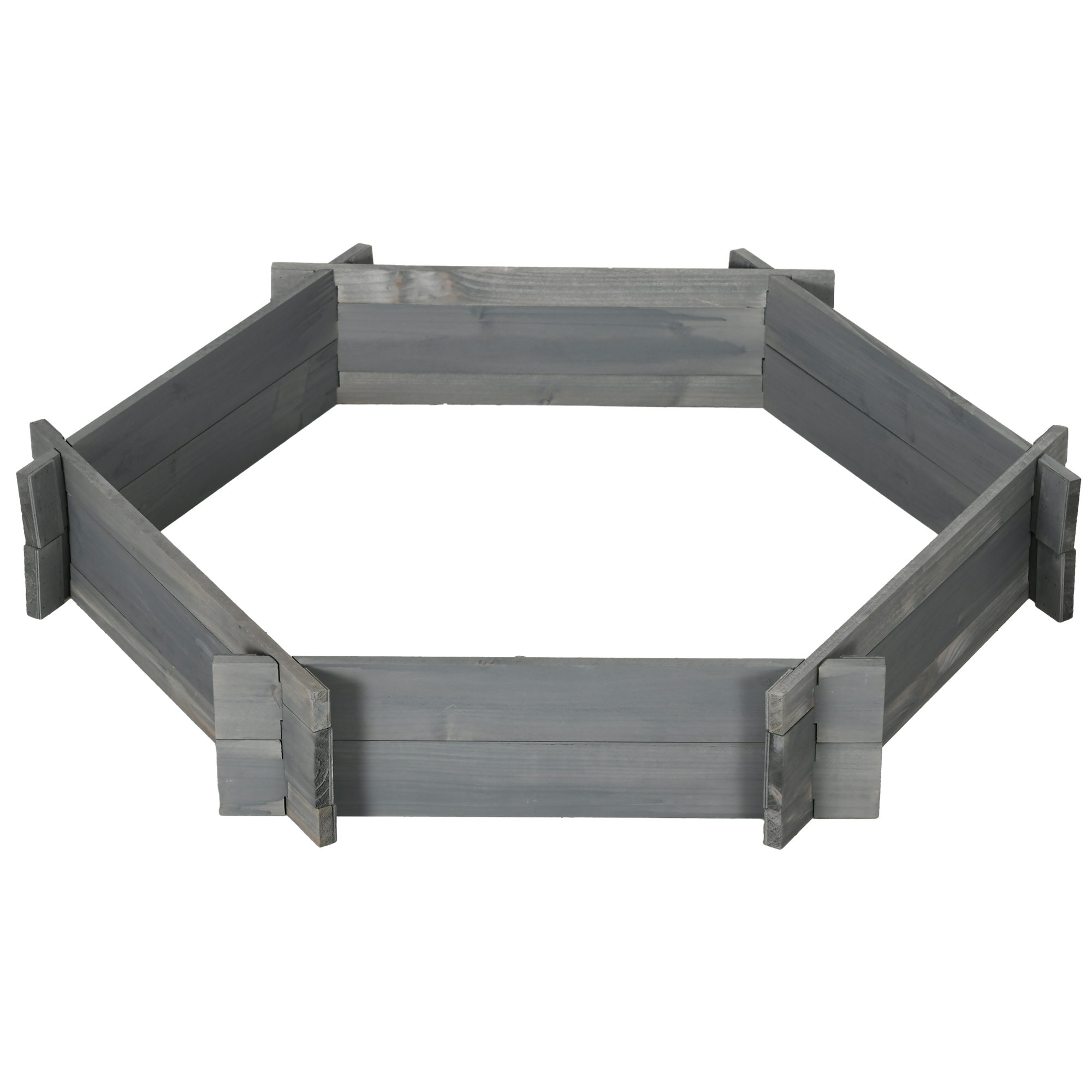 39" x 36" Screwless Raised Garden Bed, Hexagon Planter Box for Outdoor Plants, Vegetables, Flowers, Herbs, Gray