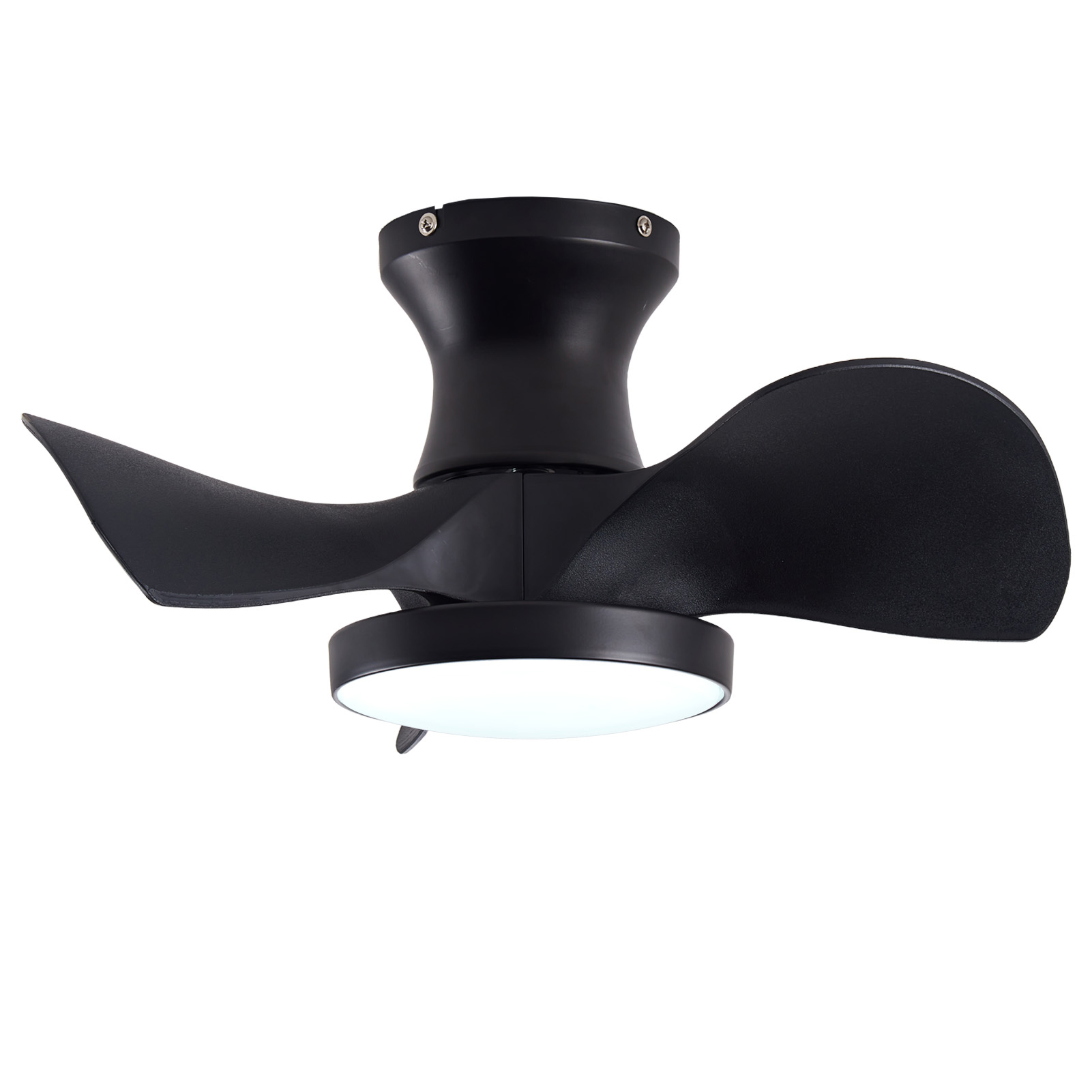 ABS Ceiling Fan with 3 Color Temperatures Light and Remote Control DC Motor Powerful and low noise Small Space ceiling fan for Kitchen Bedroom Dining room Toilet Patio ( Matte Black)